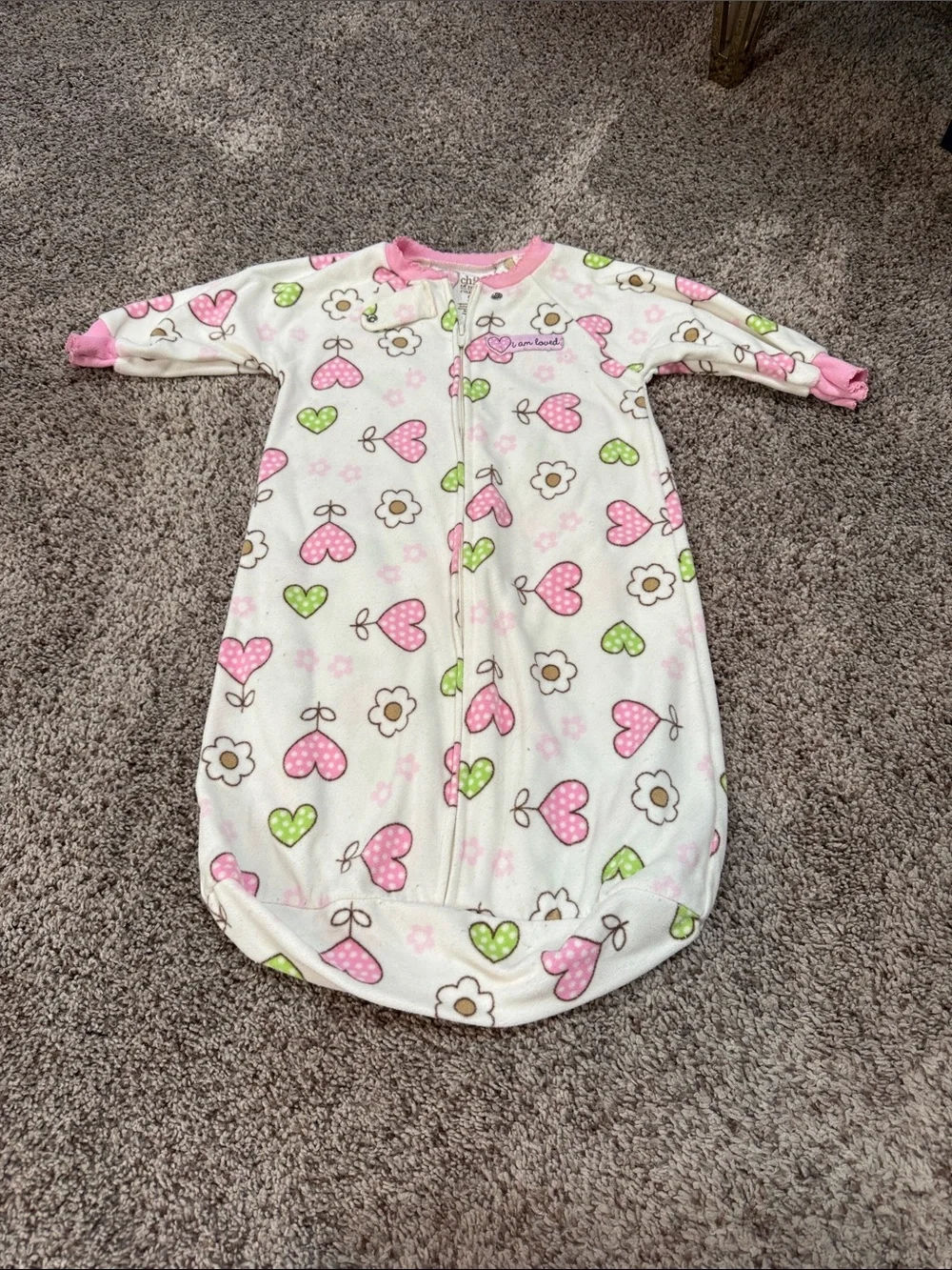 Pack of Pink and Cream Baby Sleep Sacks - Soft Floral & Patterned Designs